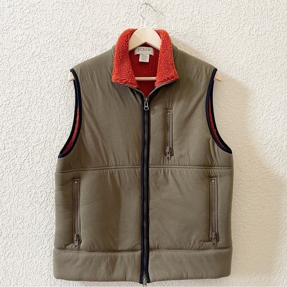 J. Crew Vest Fleece Sherpa Lining Comfort Cozy Casual Classic Outdoor Gorpcore L - Picture 1 of 9